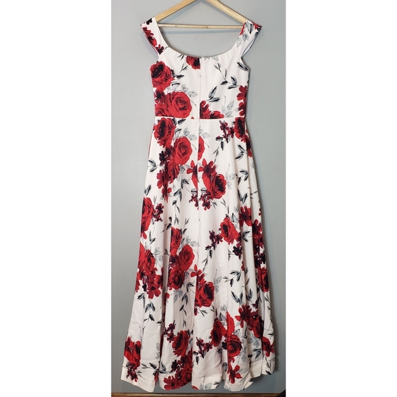 Windsor Dresses Red Rose Gown Silky Wedding Prom Dance Dress Party